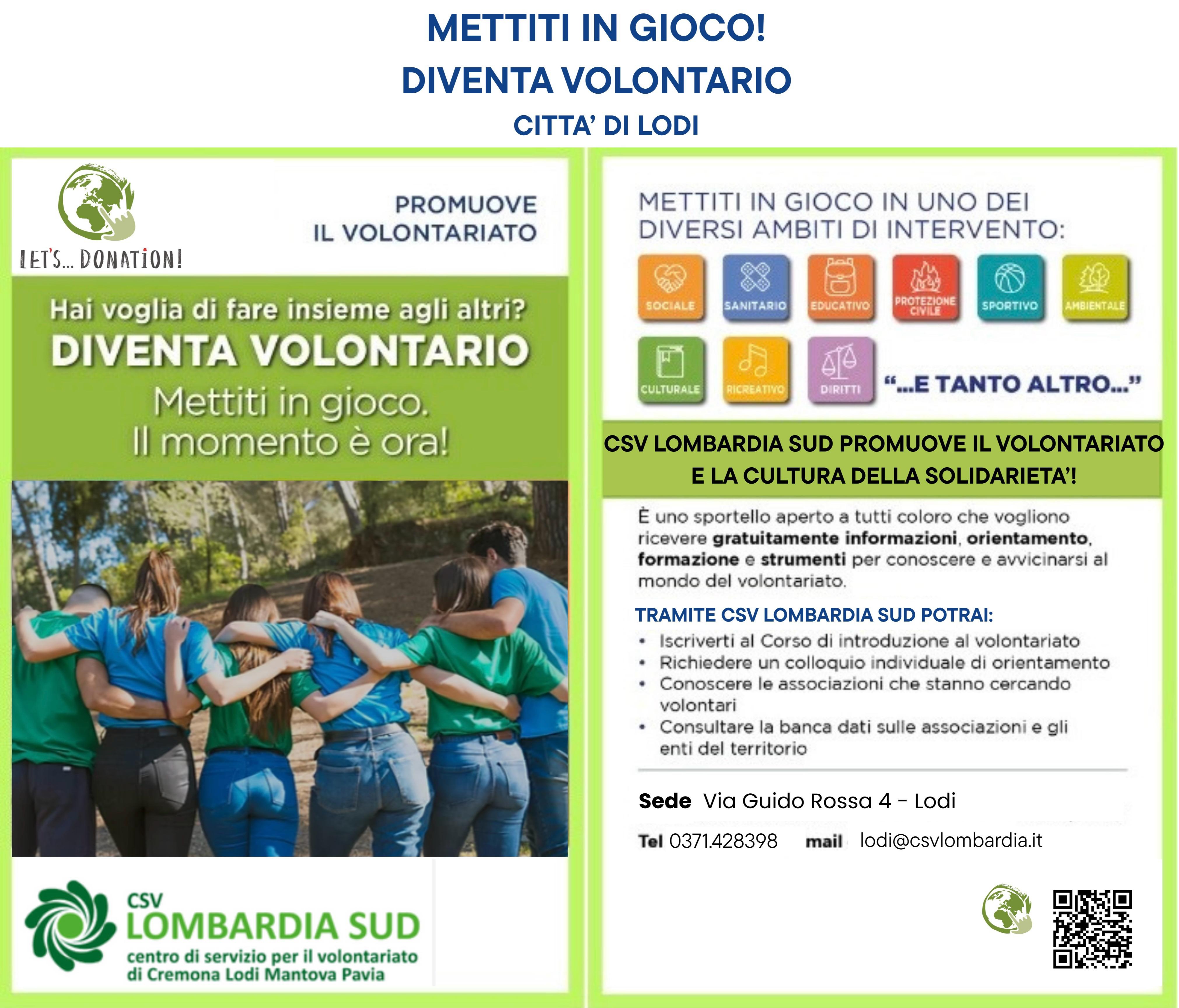 Servizio di orientamento e formazione al Volontariato Lodi